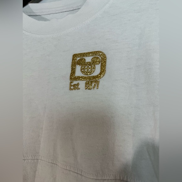 Walt Disney World Spirit Jersey Youth XL White Gold Glitter - Picture 3 of 5